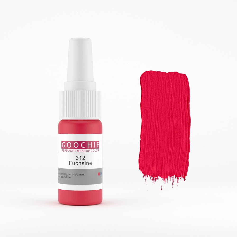 Goochie 312 Fuchsine PMU pigment 15 ml with colour swatch