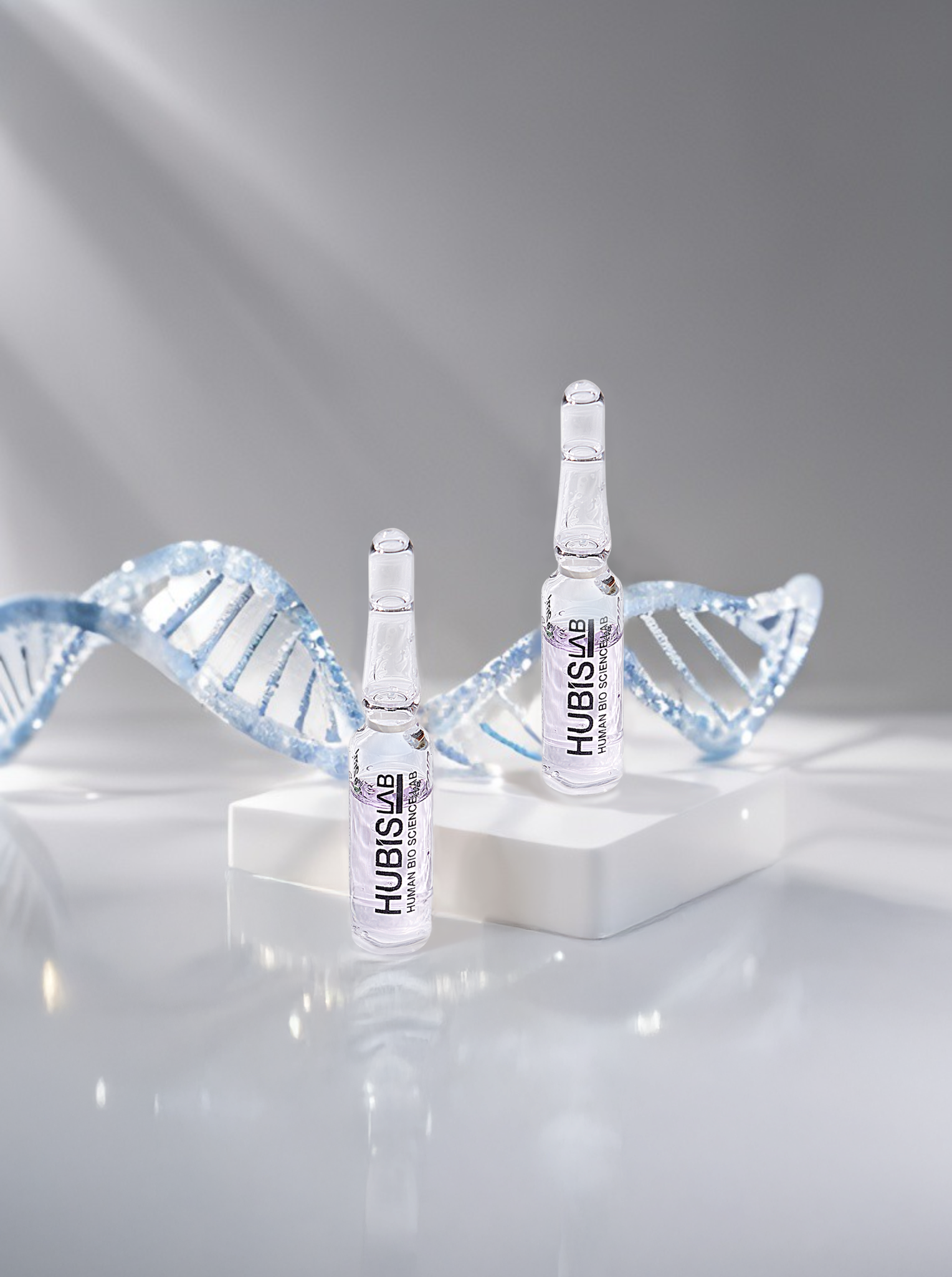 HUBISLAB Bio Cell Peptide Fluid ampoules with peptide concept display