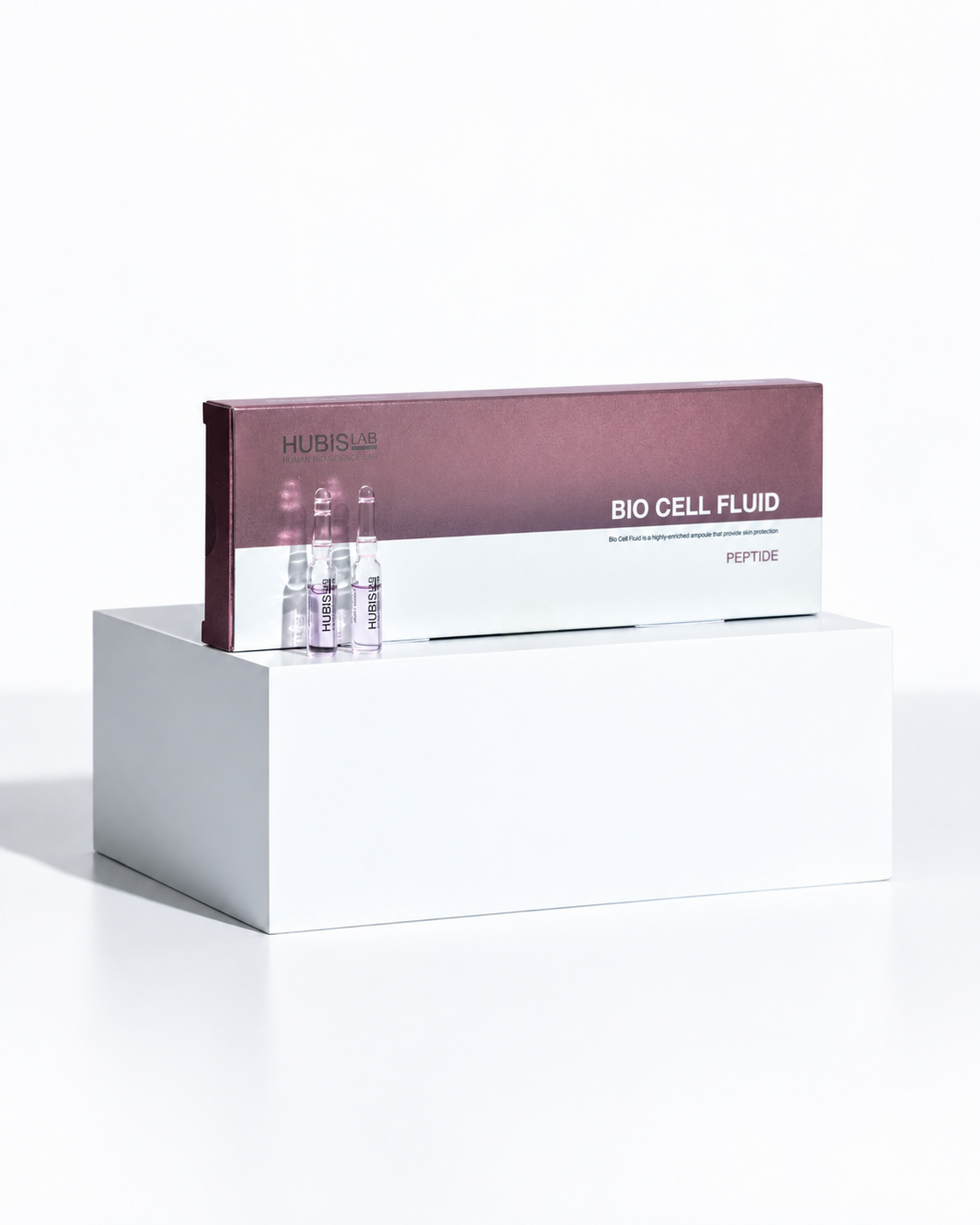 HUBISLAB Bio Cell Peptide Fluid box and ampoules, balanced 4:5 hero