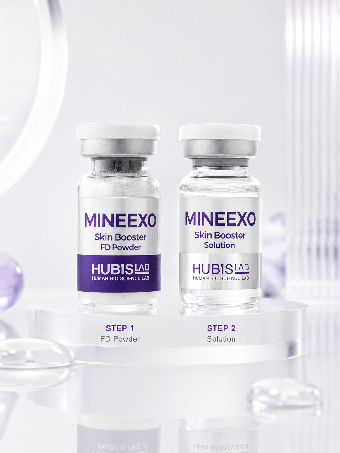 Hubislab MINEEXO Skin Booster FD Powder Solution steps