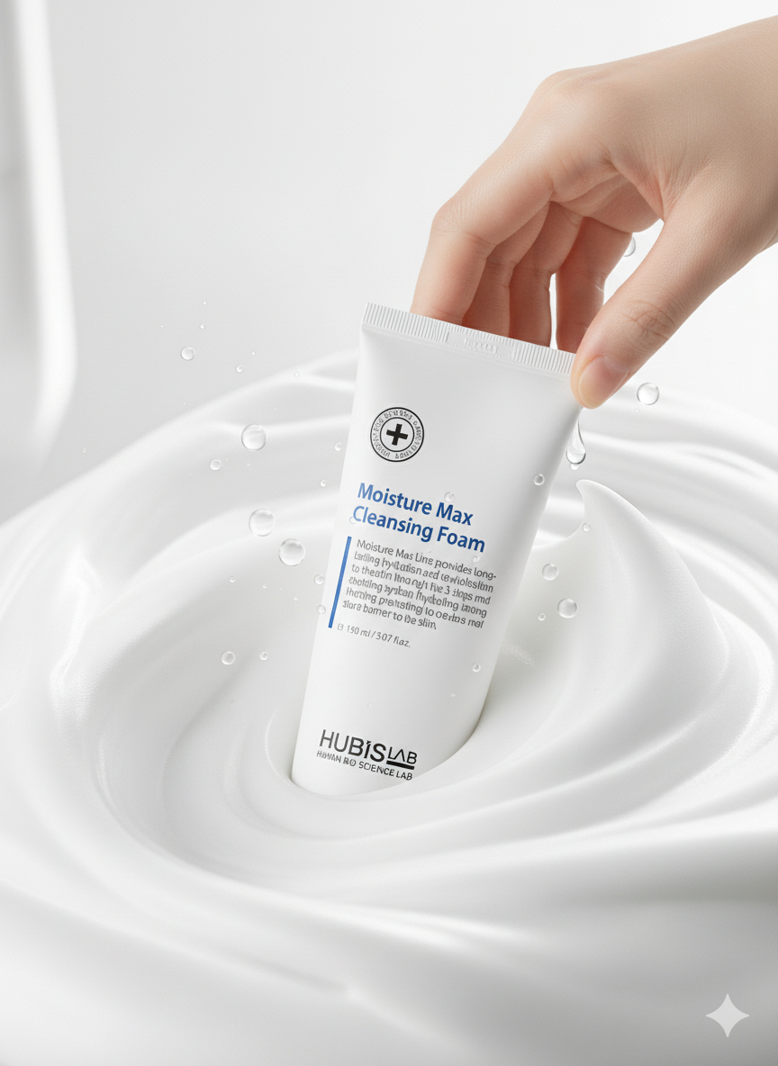 HUBISLAB Moisture Max Cleansing Foam 150 ml application lifestyle