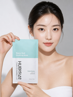 Model holding Hubislab Nova Cell Soothing Mask sheet